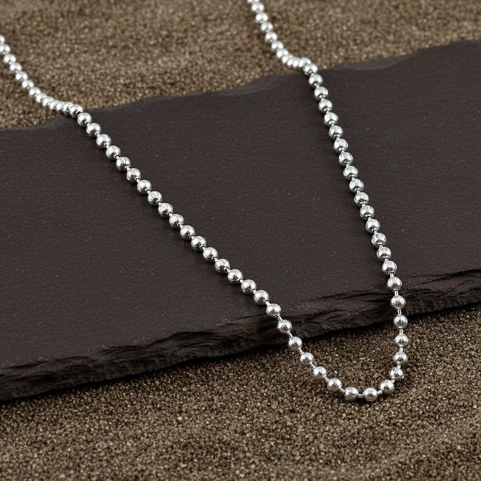 ZIRAK SILVER Sterling Silver Beaded Chain | 925 Silver Ball Chain