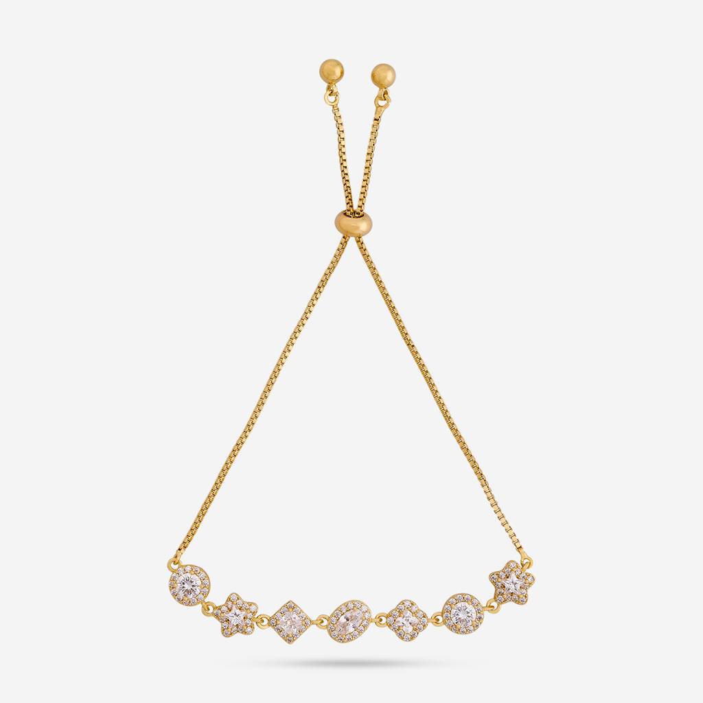 White - Plated Party Wear Zircon Bracelet - 459691 : 459691