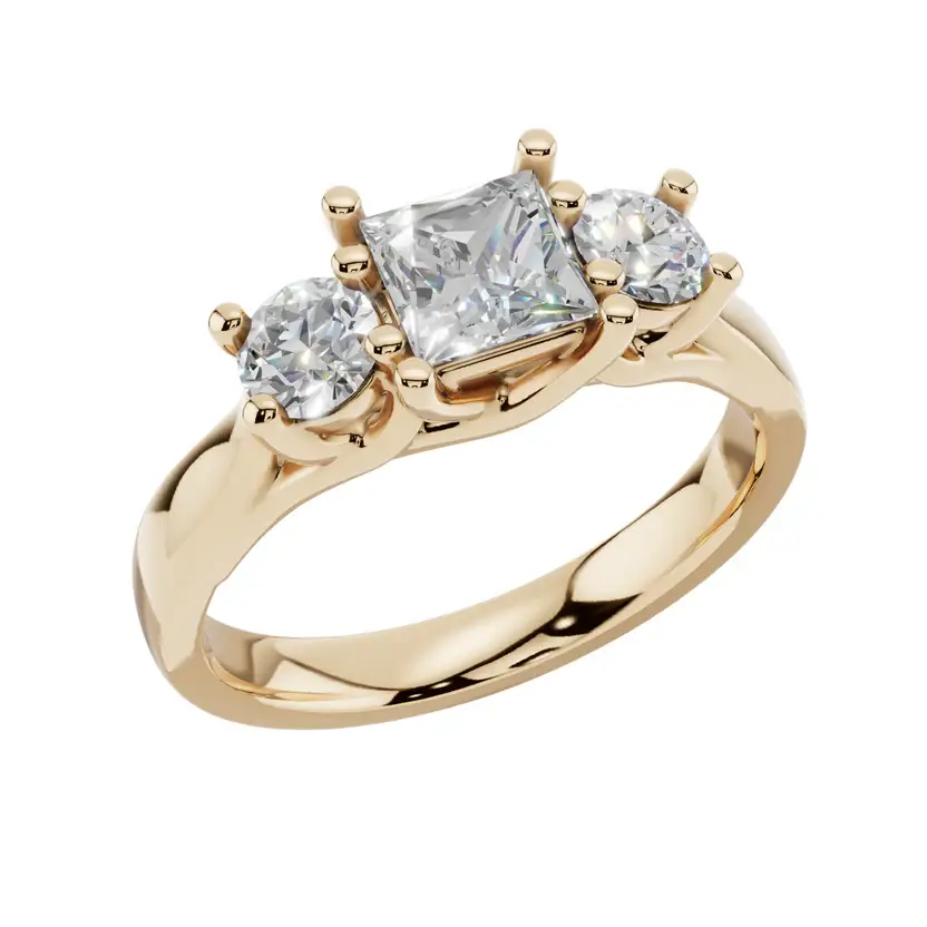 The Empress Trinity Pure Silver Ring : VRG02-SL-9-G