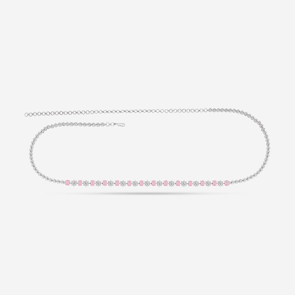 Pink Rhodium - Plated Bridesmaid Zircon Belt - 435008 : 435008