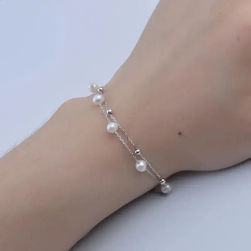 Pearl Drift Layered Bracelet : BS14970-S-WH