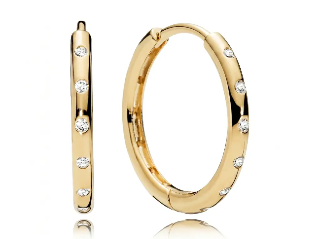 Round Diamond Hoop Men'S Earrings | Scattered Bezel Set Design : ER-CC-CZAI5-YE-Silver925-LabD
