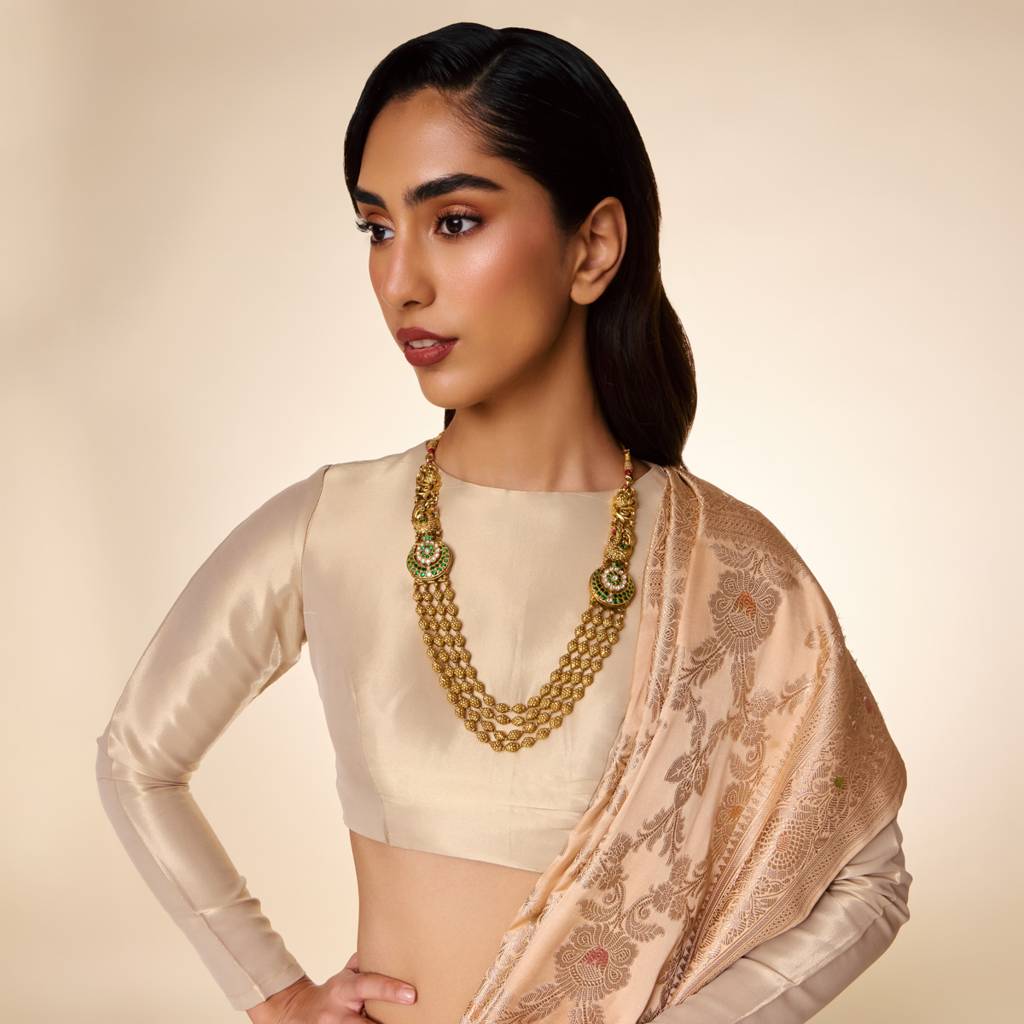 Ruby-Green Gold - Plated Bridesmaid Temple Necklace - 457478 : 457478