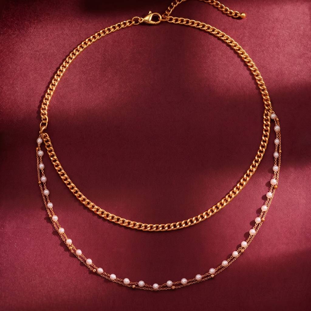 Ethnic 2 Layer Belly Chain Kamarband For Women & Girls Gold Plated Pearl Studded Festive Bridal Jewellery Annive : PX9BCH066GW