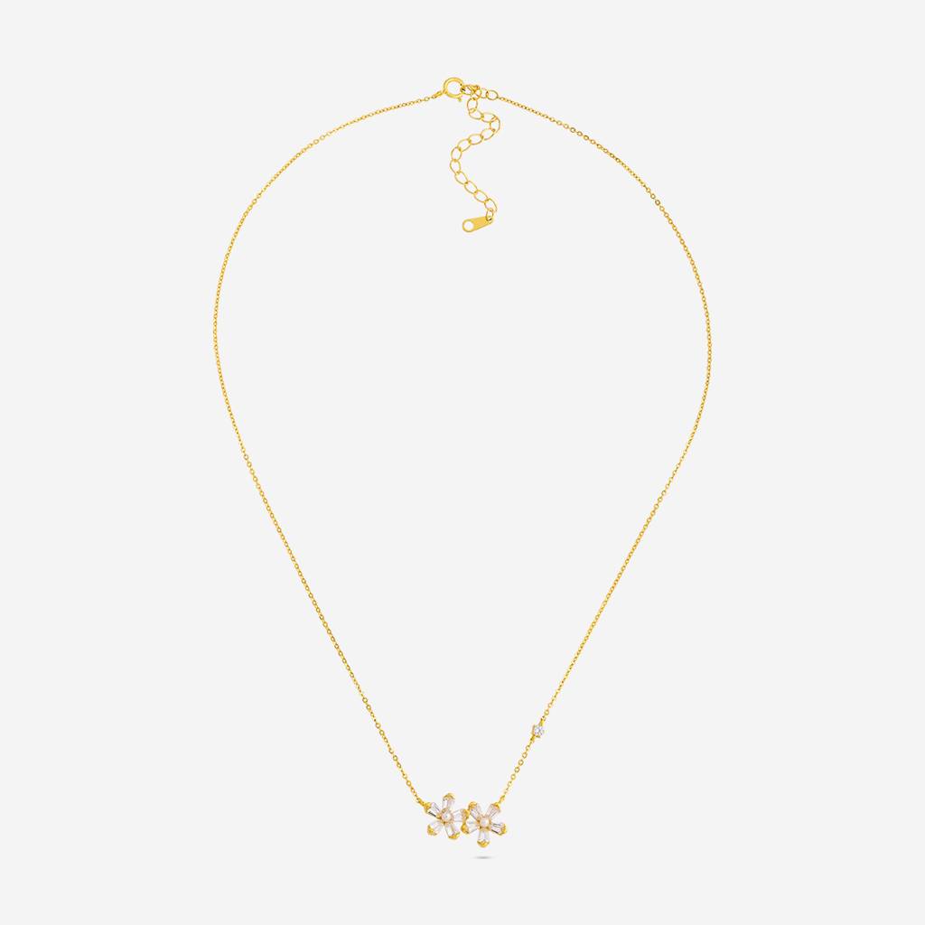 Pearl Gold Plated - Office Wear Silver Necklace - 466620 : 466620