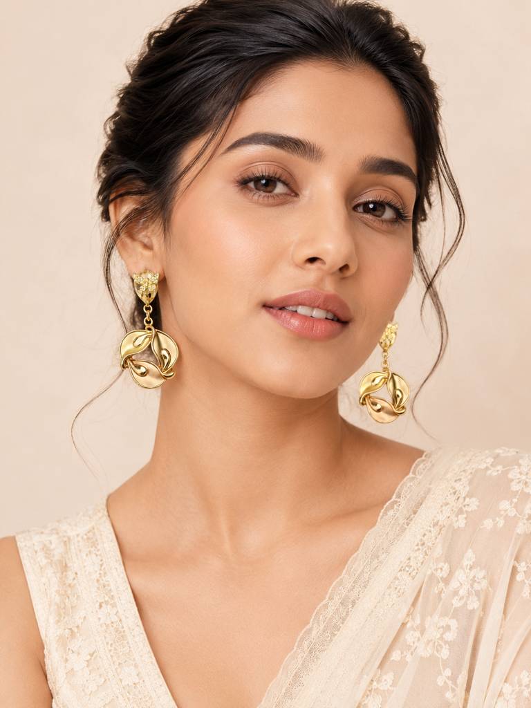 Blossom Pearl Drop Earrings : AN-LJ-MU-0049-DE