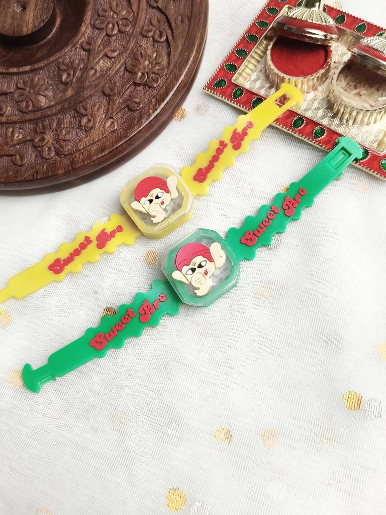 Eternz Certified Jewellery - Stile Adda Cartoon Character Kids Rakhi With Roli Chawal (Free Size)