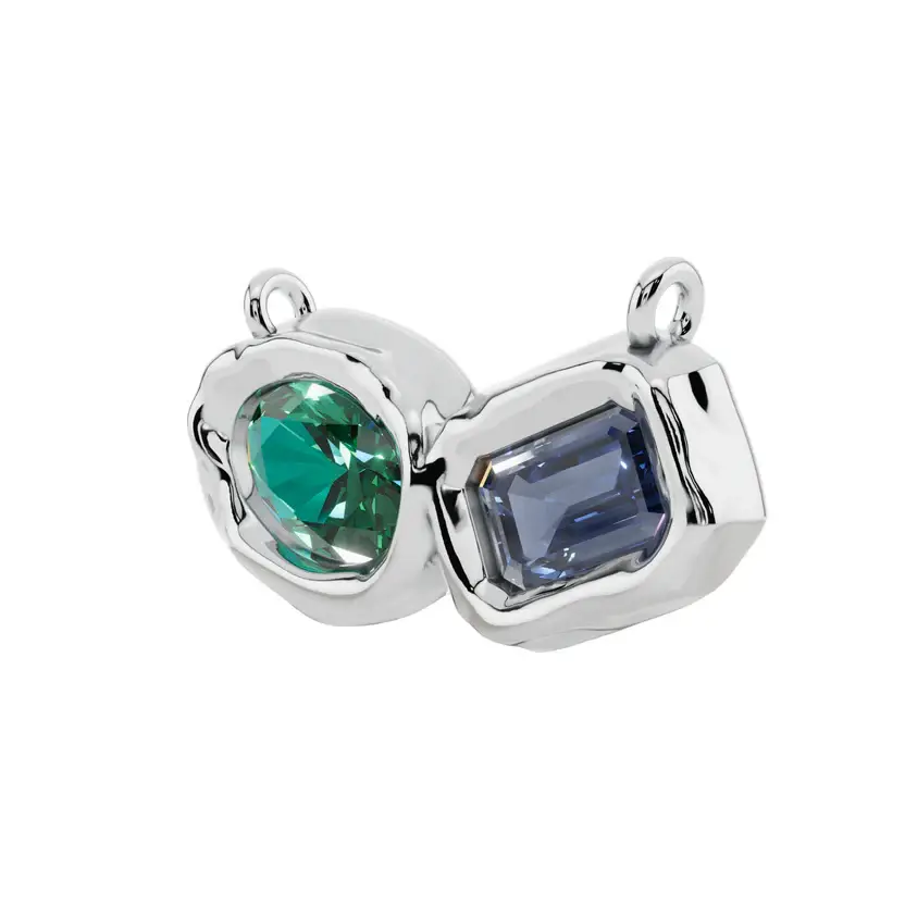 Borealis Duo Semi Silver Pendant Necklace : VFL10-S-SM