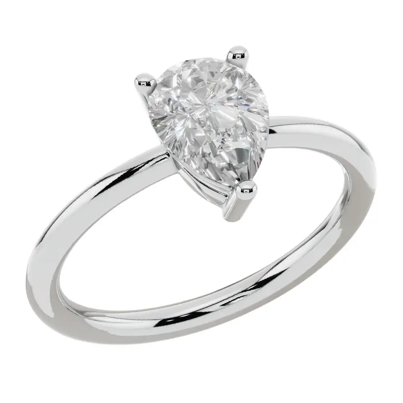The Teardrop Solitaire Ring : LR05-W-10