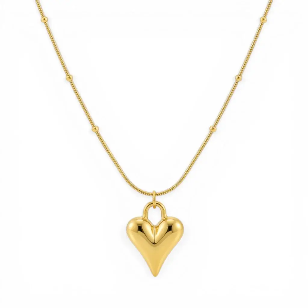 Lena Puff Heart Necklace : PST056-1