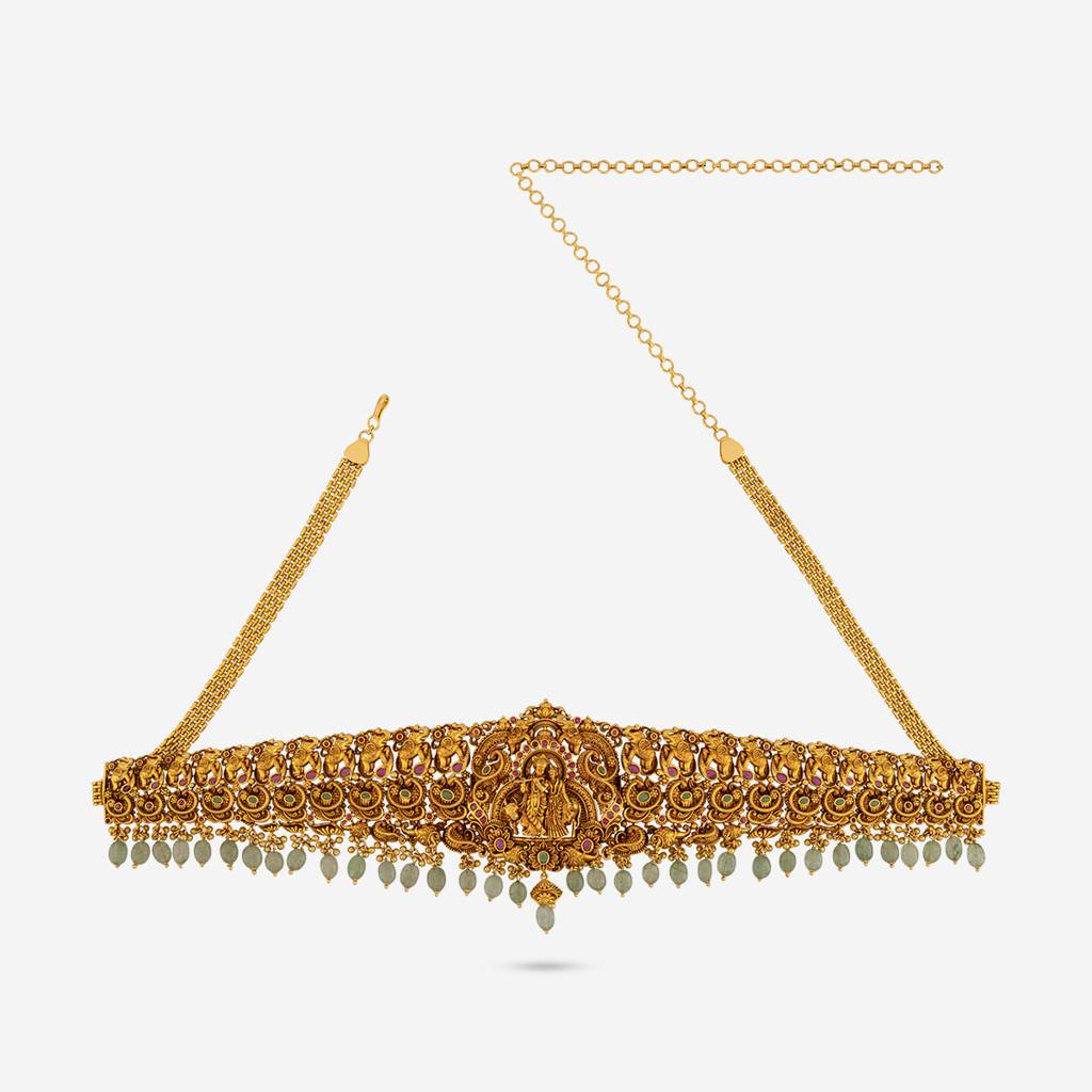 Ruby-Green Gold - Plated Bridal Antique Belt - 447579 : 447579