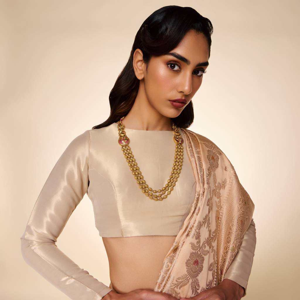 Ruby-Green Gold - Plated Bridesmaid Temple Necklace - 457479 : 457479