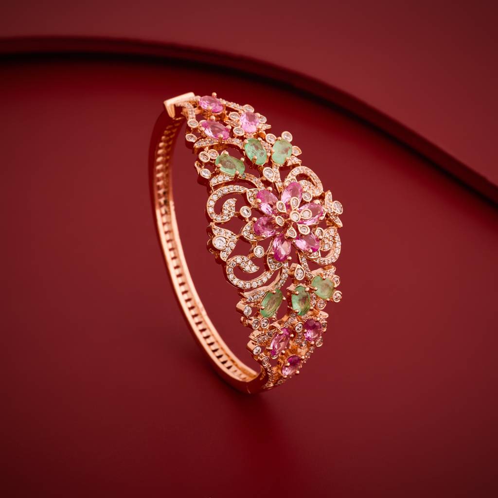 Pink-Mint - Plated Bridesmaid Zircon Kada - 457541 : 472760