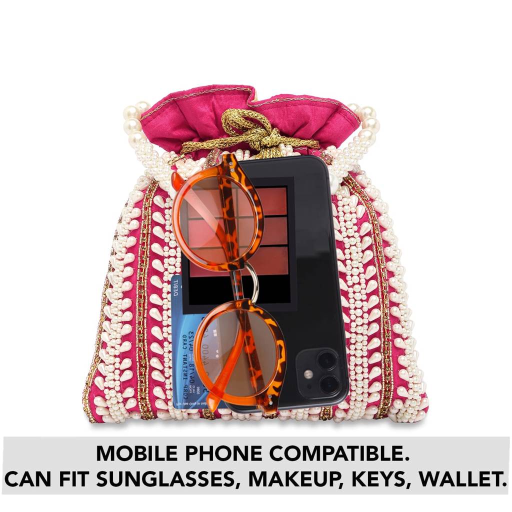 Potli Bags - For Women Girls Evening Bag Clutch Ethnic Bride Purse With Drawstring : P82RP