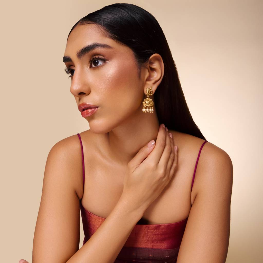 Pearl Gold - Plated Festive Antique Earring - 469981 : 469981