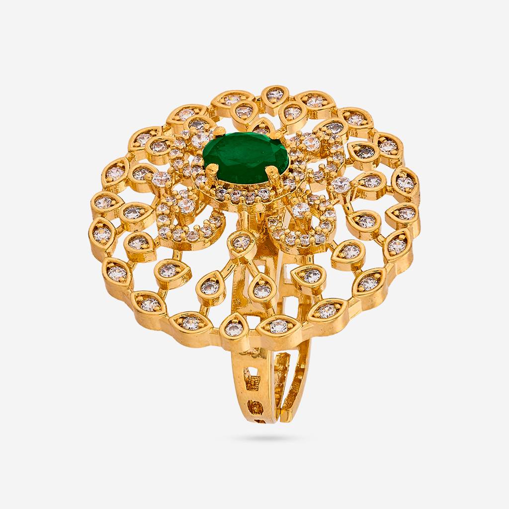 Gold - Plated Bridesmaid Zircon Finger Ring - 456448 : 456448