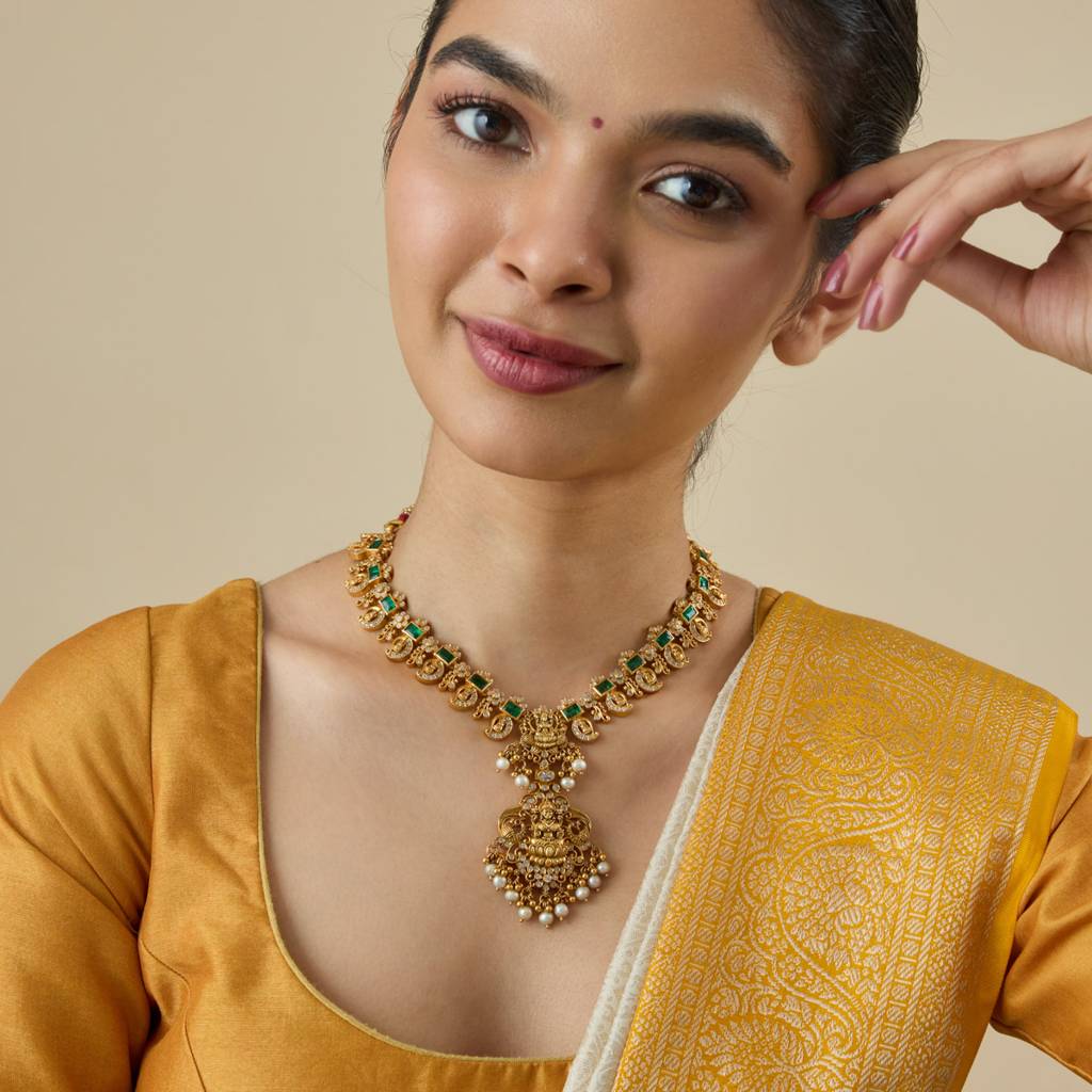 Gold - Plated Bridesmaid Temple Necklace - 434407 : 434407