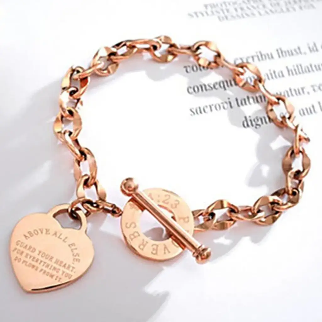 Forever Linked Heart Charm Bracelet : BS14618-RG