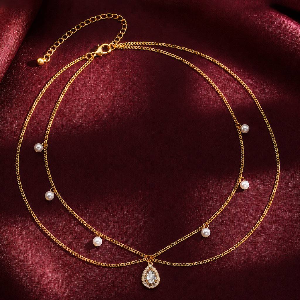 Stylish 2 Layer Belly Chain Kamarband For Women & Girls Gold Plated Pearl Studded Festive Occasion Jewellery Ann : PX9BCH065GW