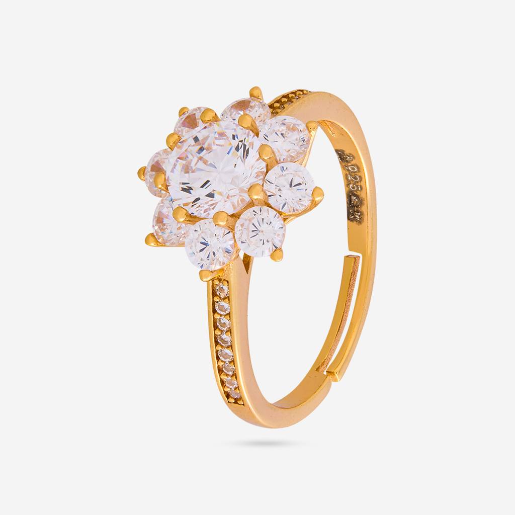 White Gold - Plated Office Wear Silver Finger Ring - 465890 : 465890
