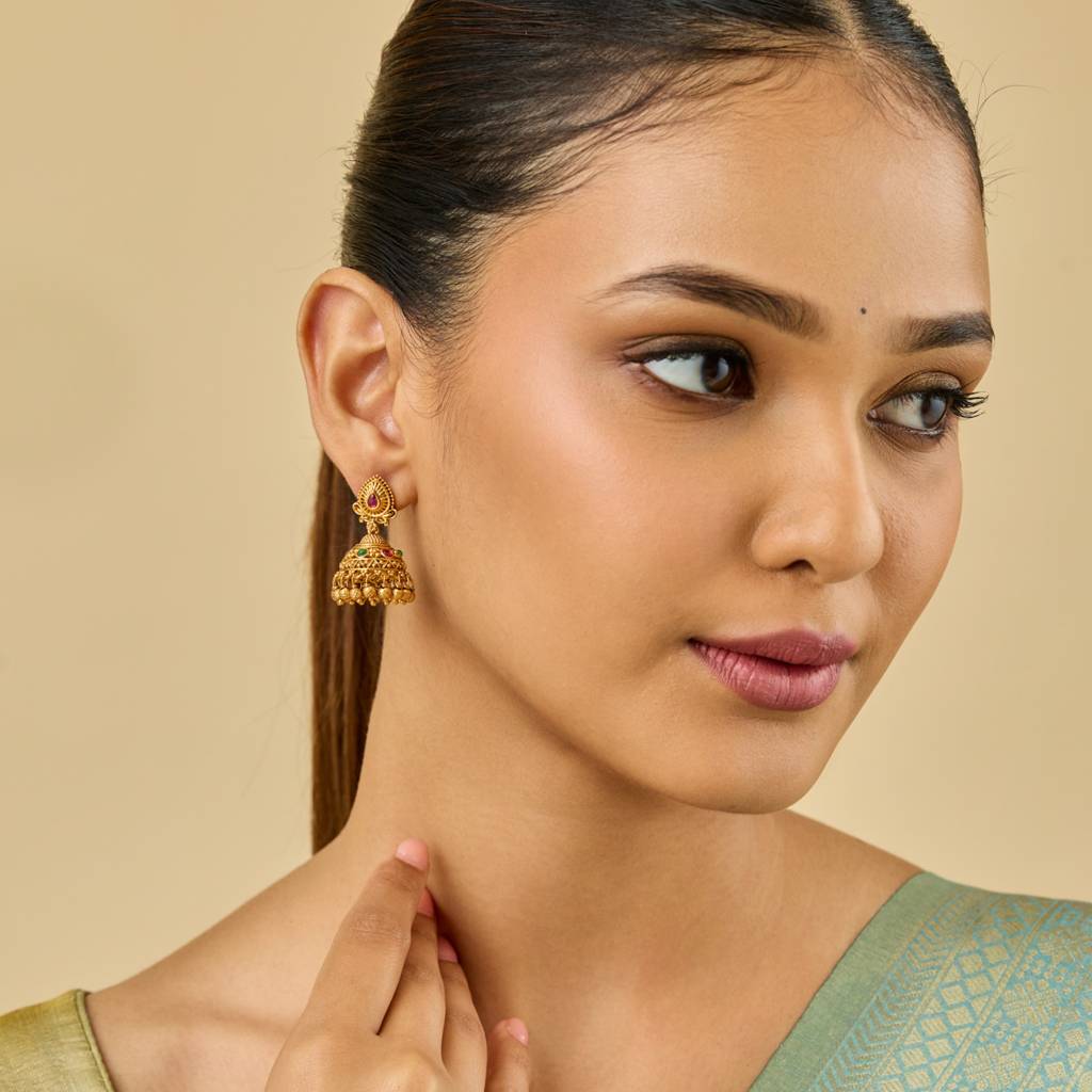 Gold - Plated Festive Antique Earring - 445959 : 445959