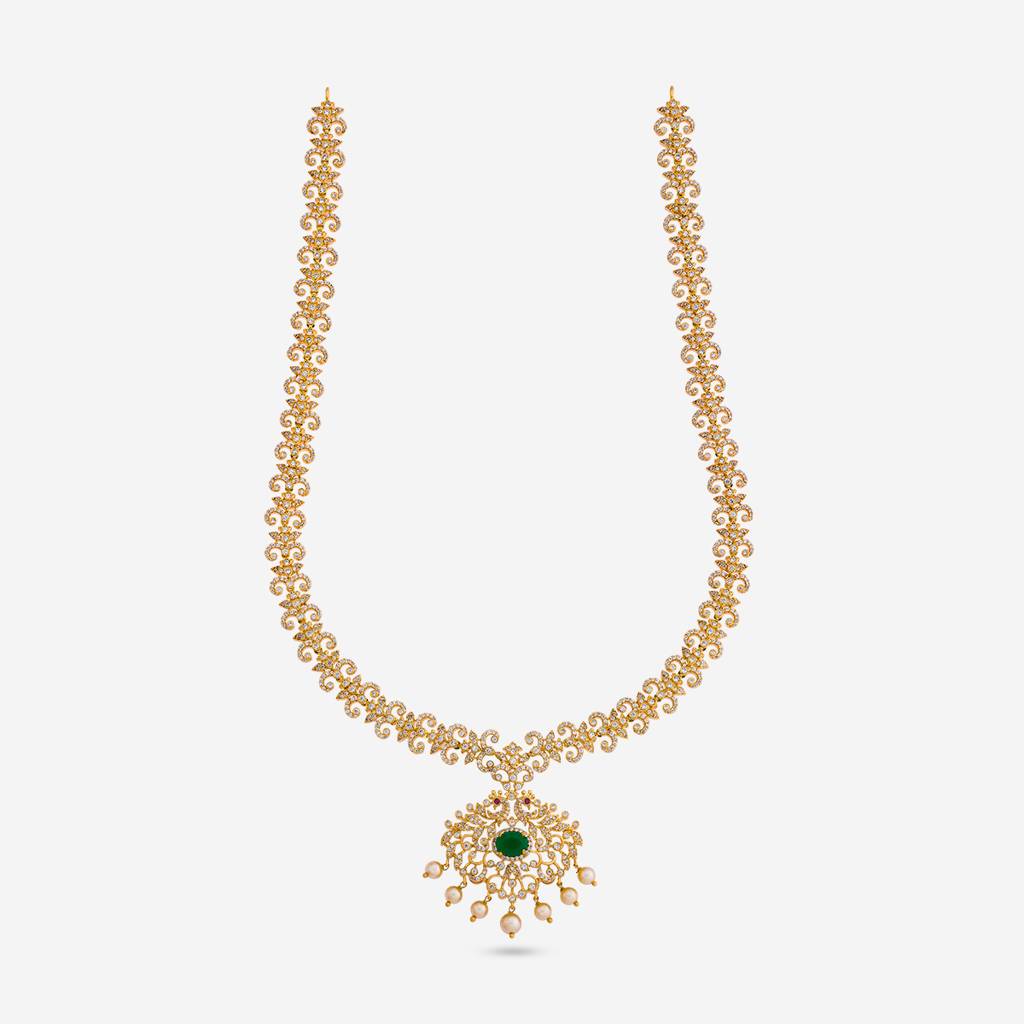 Gold Plated - Party Wear Zircon Necklace - 462468 : 462469
