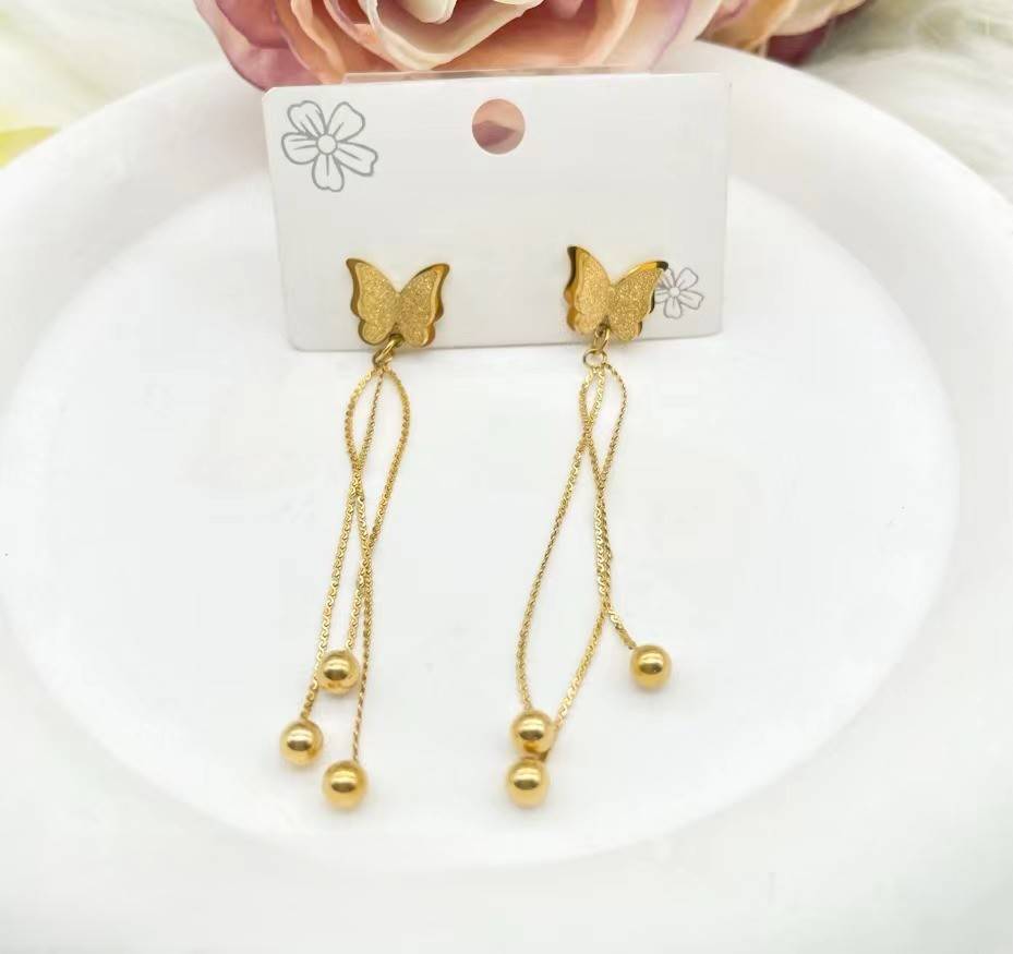 Butterfly Dangle Drop Earrings : ES14993-G