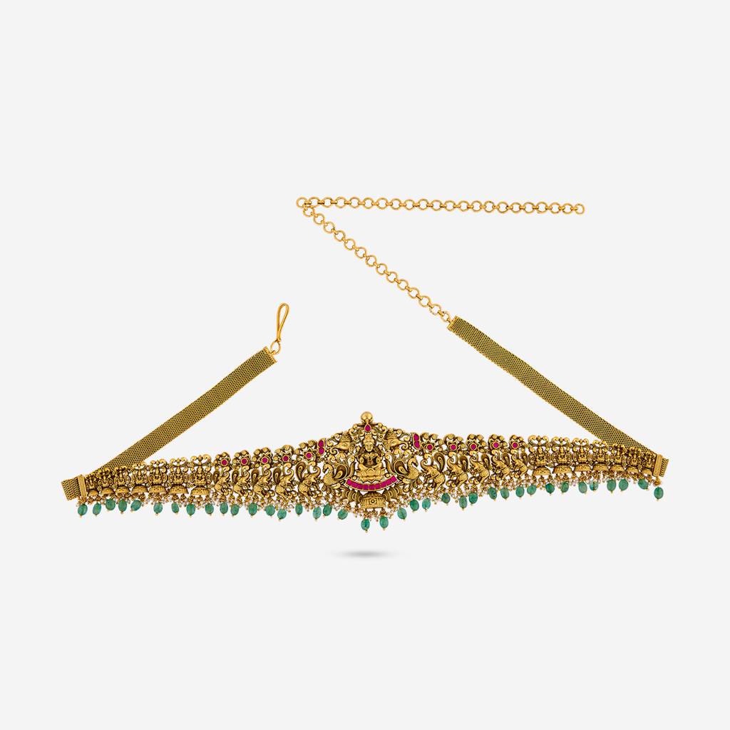 Ruby-Green Gold - Plated Bridesmaid Antique Belt - 460591 : 460591