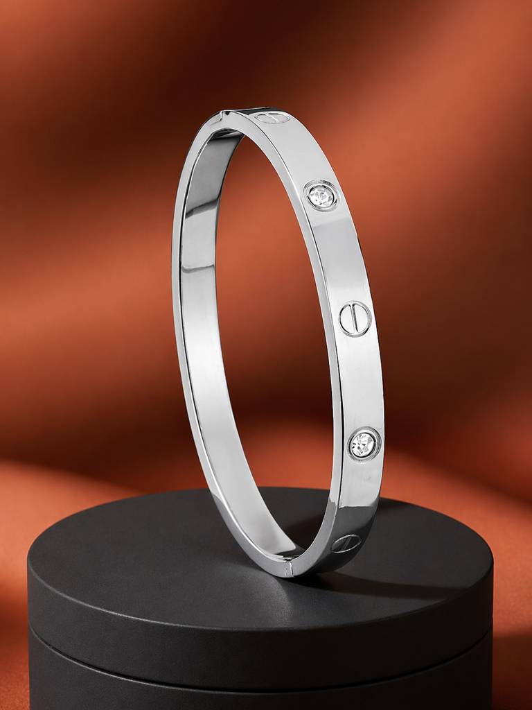 Classic Rivet Bangle Stainless Steel Waterproof & Anti-Tarnish : B54SJSS0S