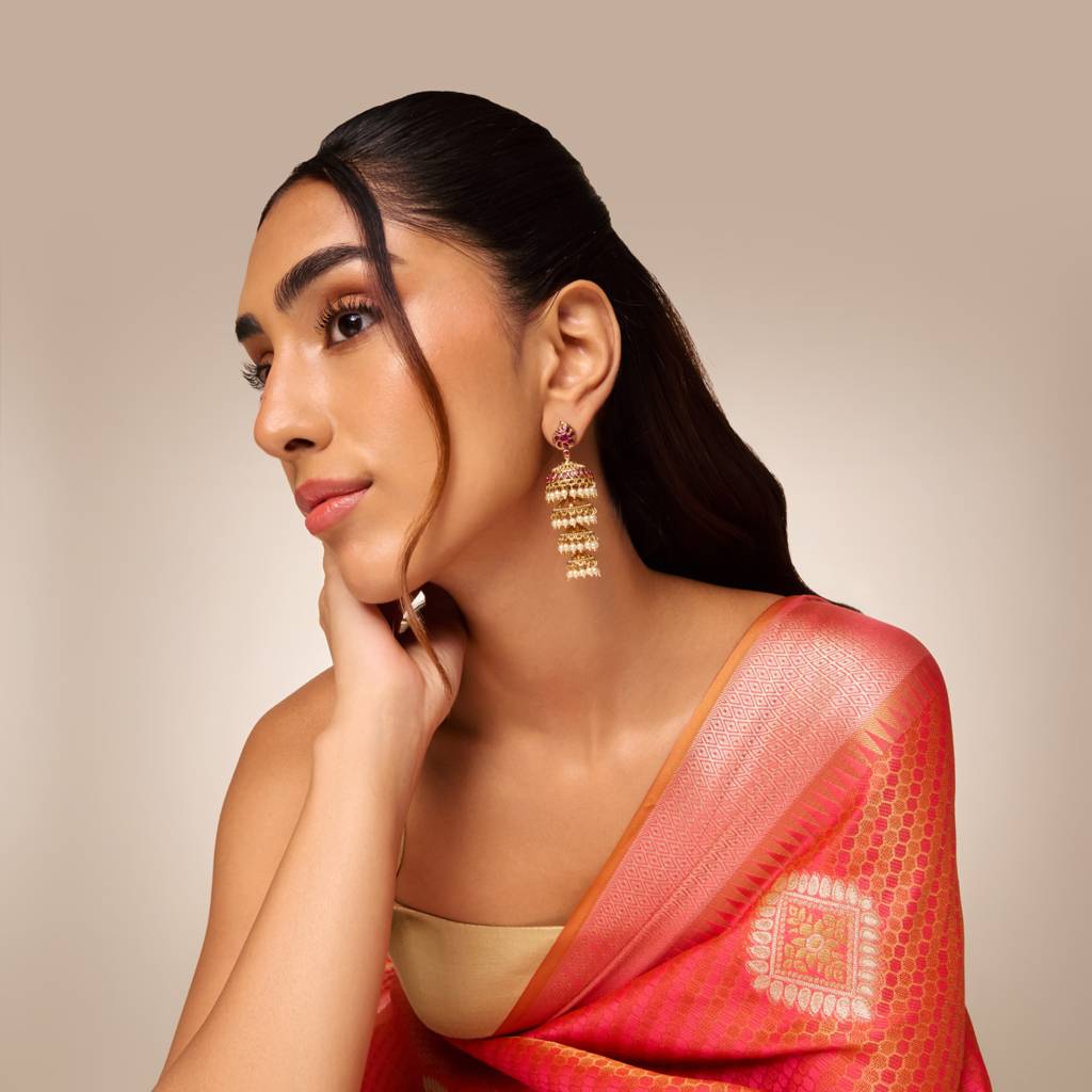 Ruby Gold - Plated Bridal Antique Earring - 463983 : 463983