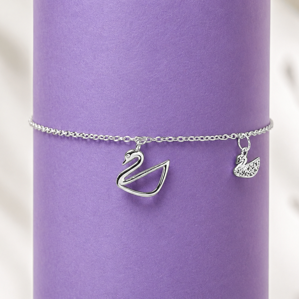 SAMIKA 925 Sterling Silver Duck Charm Bracelet · Eternz