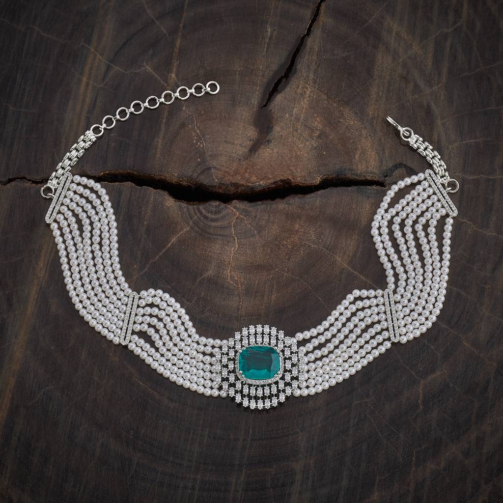 Rhodium - Plated Bridesmaid Zircon Necklace - 431072 : 431073