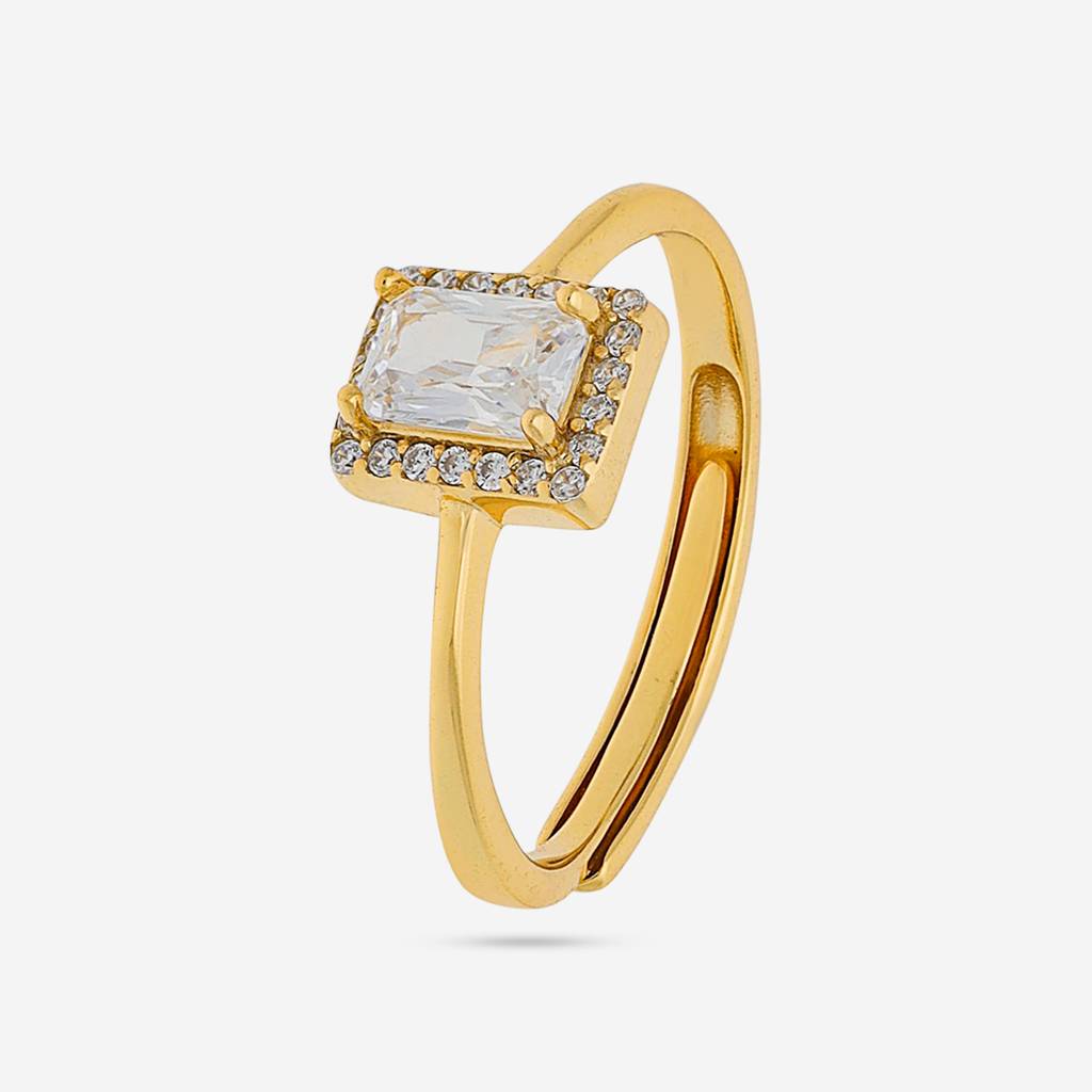 White Gold - Plated Office Wear Silver Finger Ring - 453197 : 453197