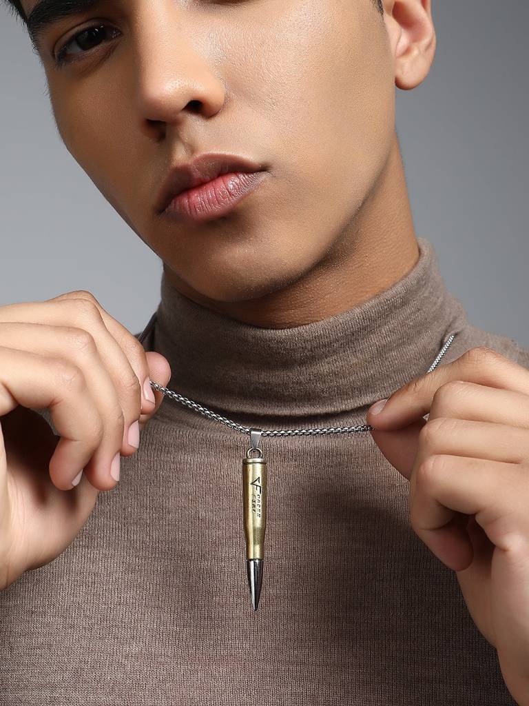 Men'S The Bullet Pendant Necklace - Metallic Silver : FAPD1153