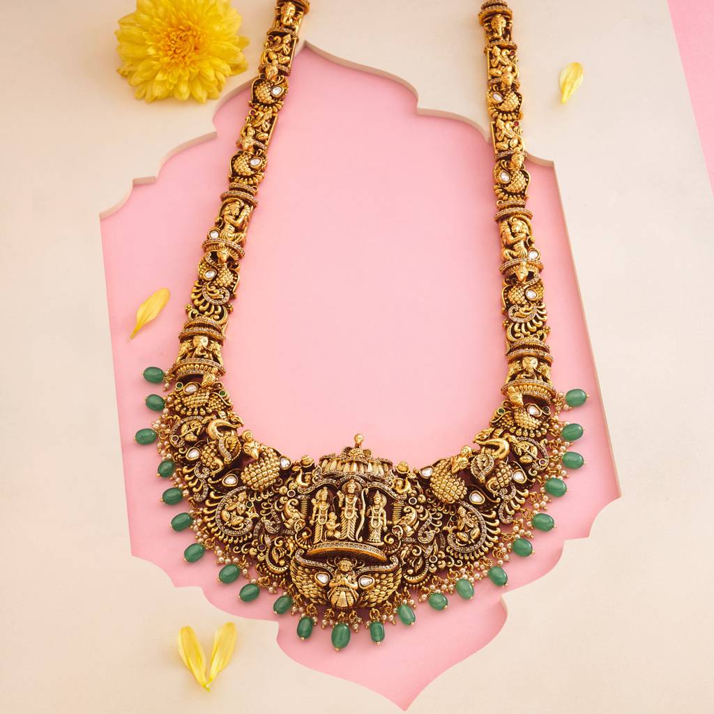 Ruby-Green Gold - Plated Bridesmaid Antique Necklace - 466746 : 466746