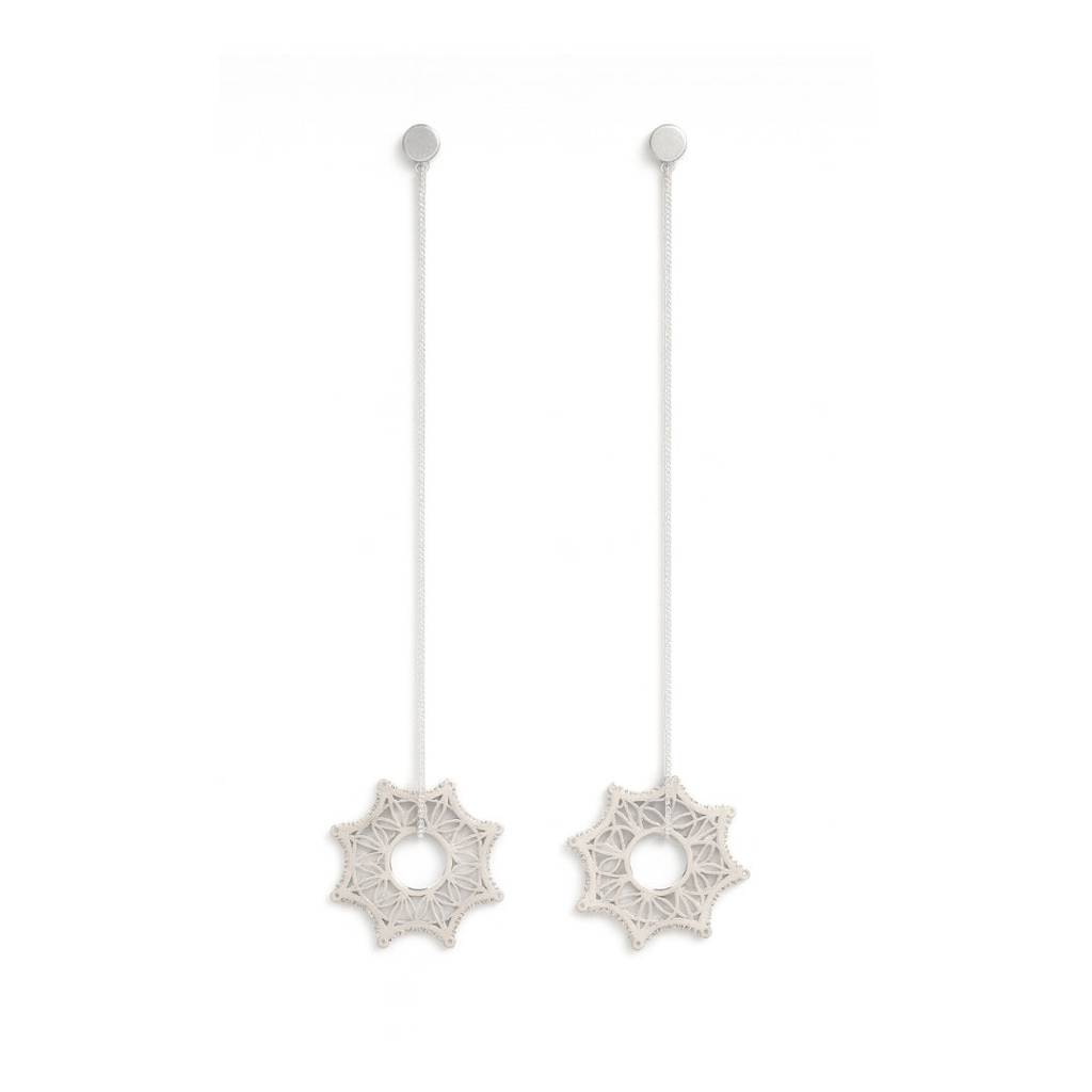 Silver Snowflake Filigree Dangler Earring : 55078807