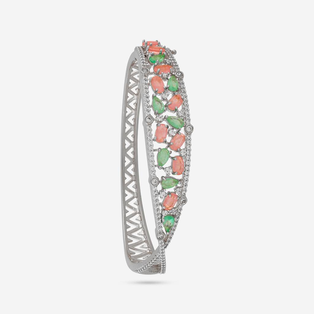Rhodium - Plated Party Wear Zircon Kada - 449794 : 449797