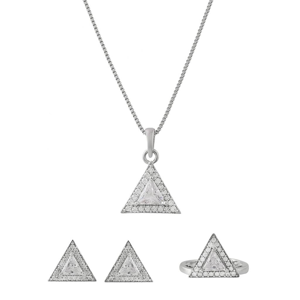 Sparkling Essentials Triangle Cut Cluster Setting Cz Box Set : 8905124480269