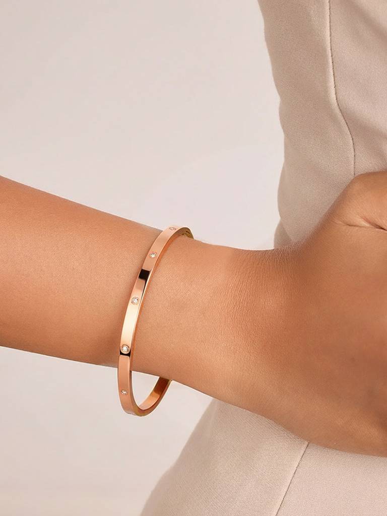 Slim Crystal Bangle Stainless Steel Waterproof & Anti-Tarnish : B58SJSS0R