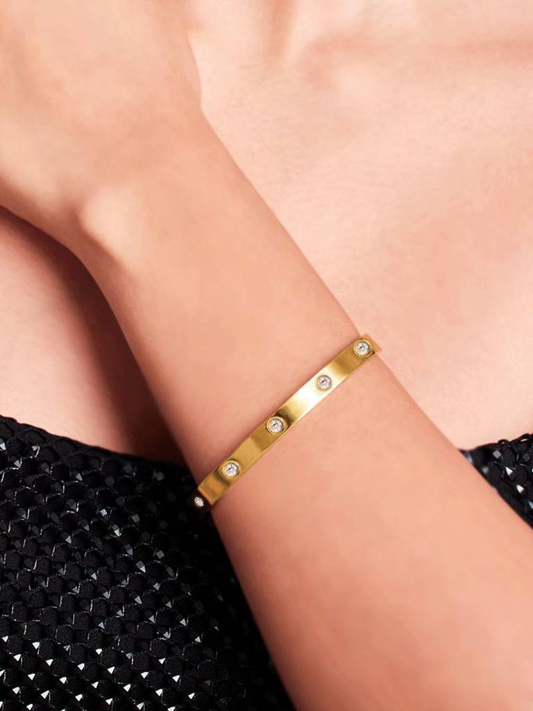 Crystal Orbit Bangle Stainless Steel Waterproof & Anti-Tarnish : B41SJSS0G