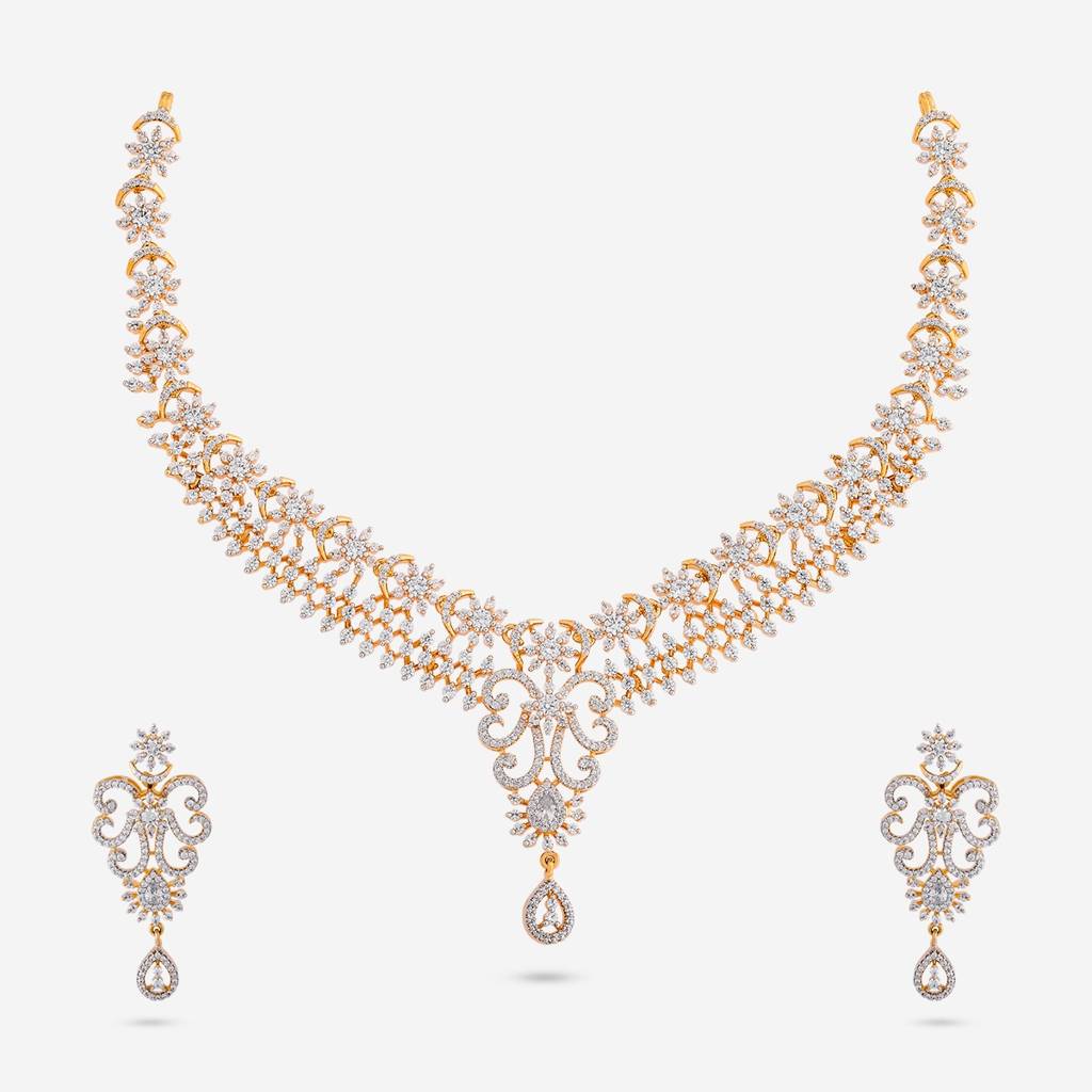 Party Wear Zircon Necklace - 462613 : 462613