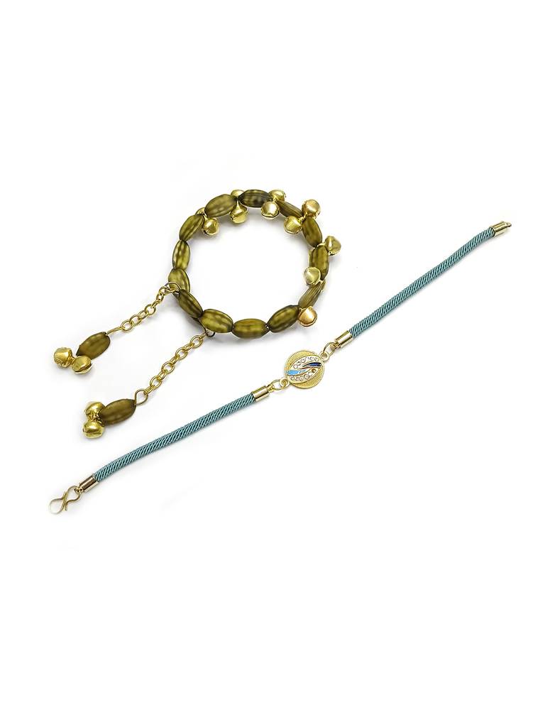 Premium Bhai Bhabhi Rakhi Set With Beaded Design – Lumba Rakhi For Brother & Bhabhi | Raksha Bandhan Gift – 2026 Coll : BBH409