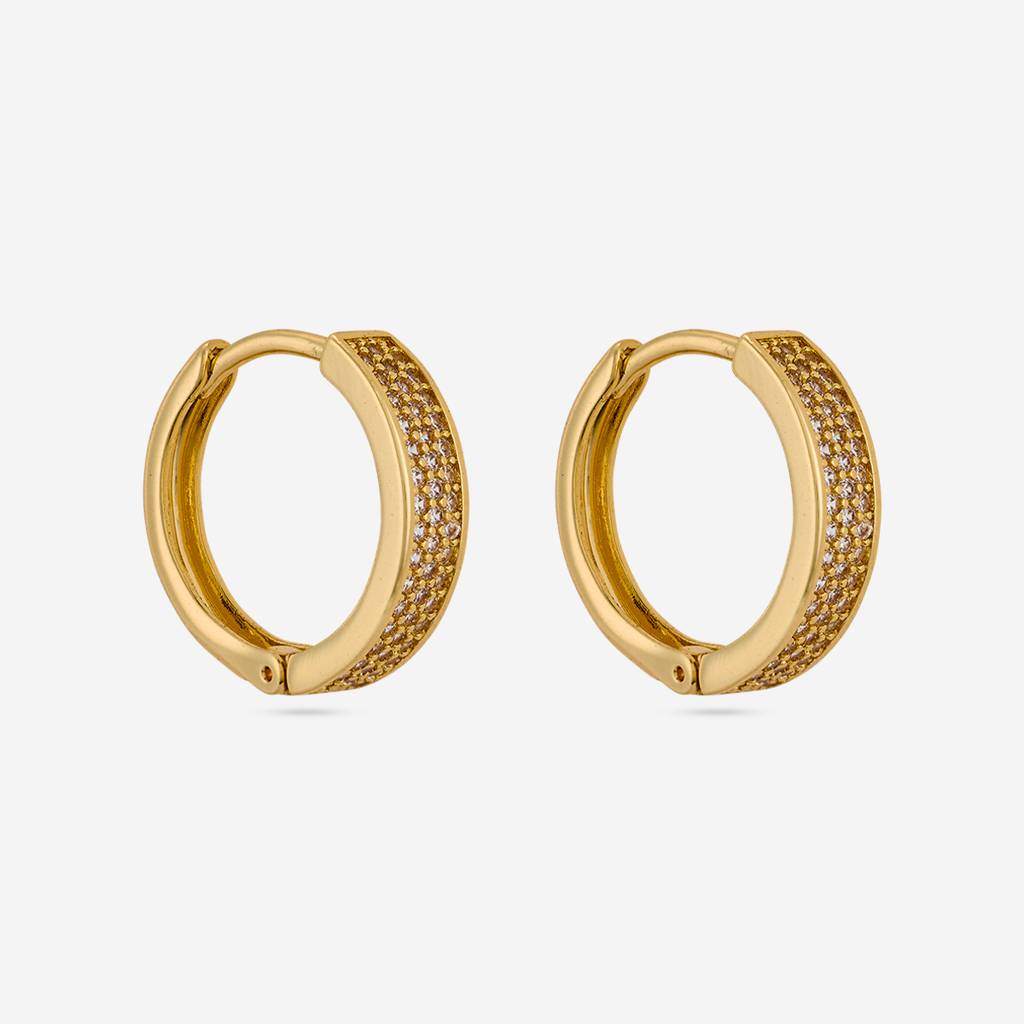 White - Plated Casual Wear Trendy Zircon Earring - 466923 : 466923