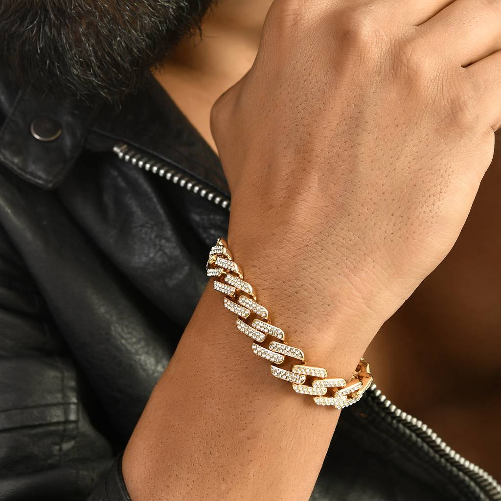 Eclipse Alpha American Diamond Men'S Bracelet : 8905124542813