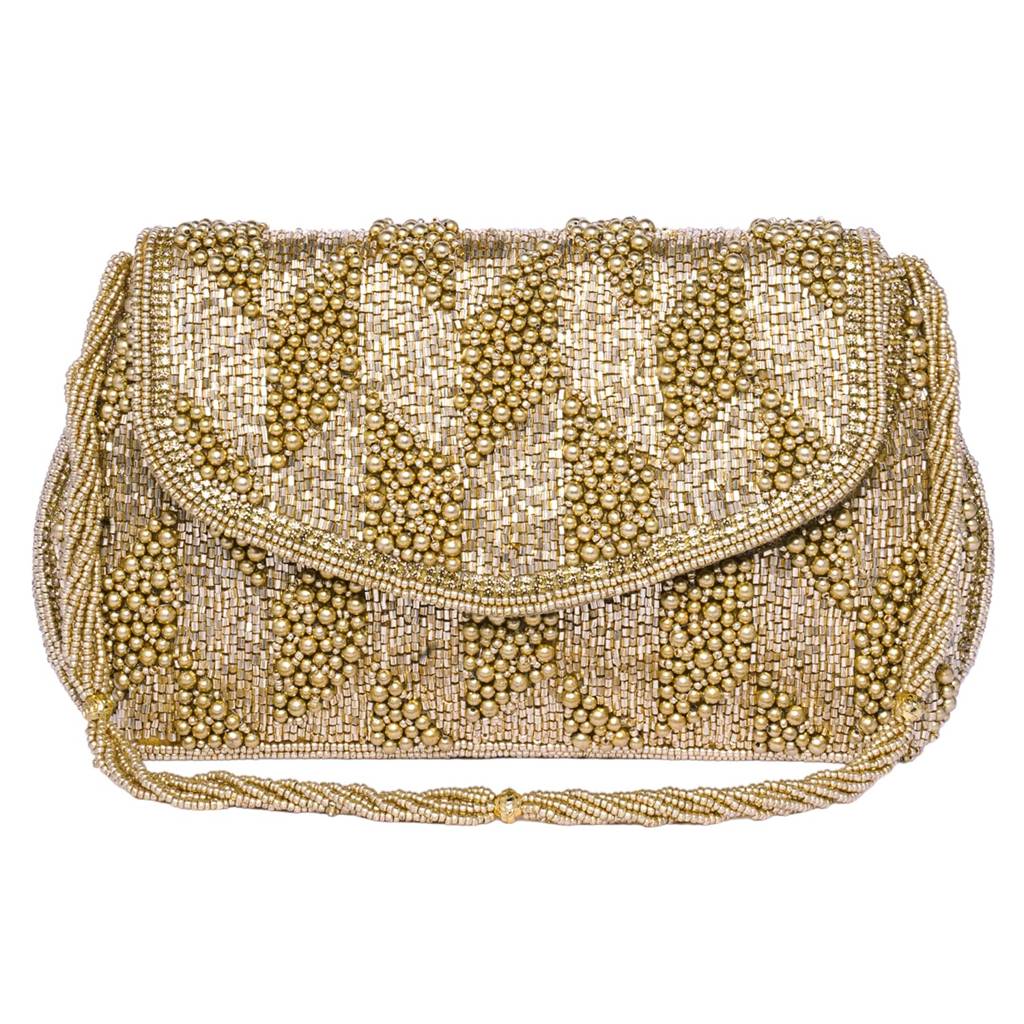 Gold Clutch Purses For Women Handmade Evening Sling Handbag Stylish Bridal Fashion Clutch Bag For Girls (C158G) : C158G