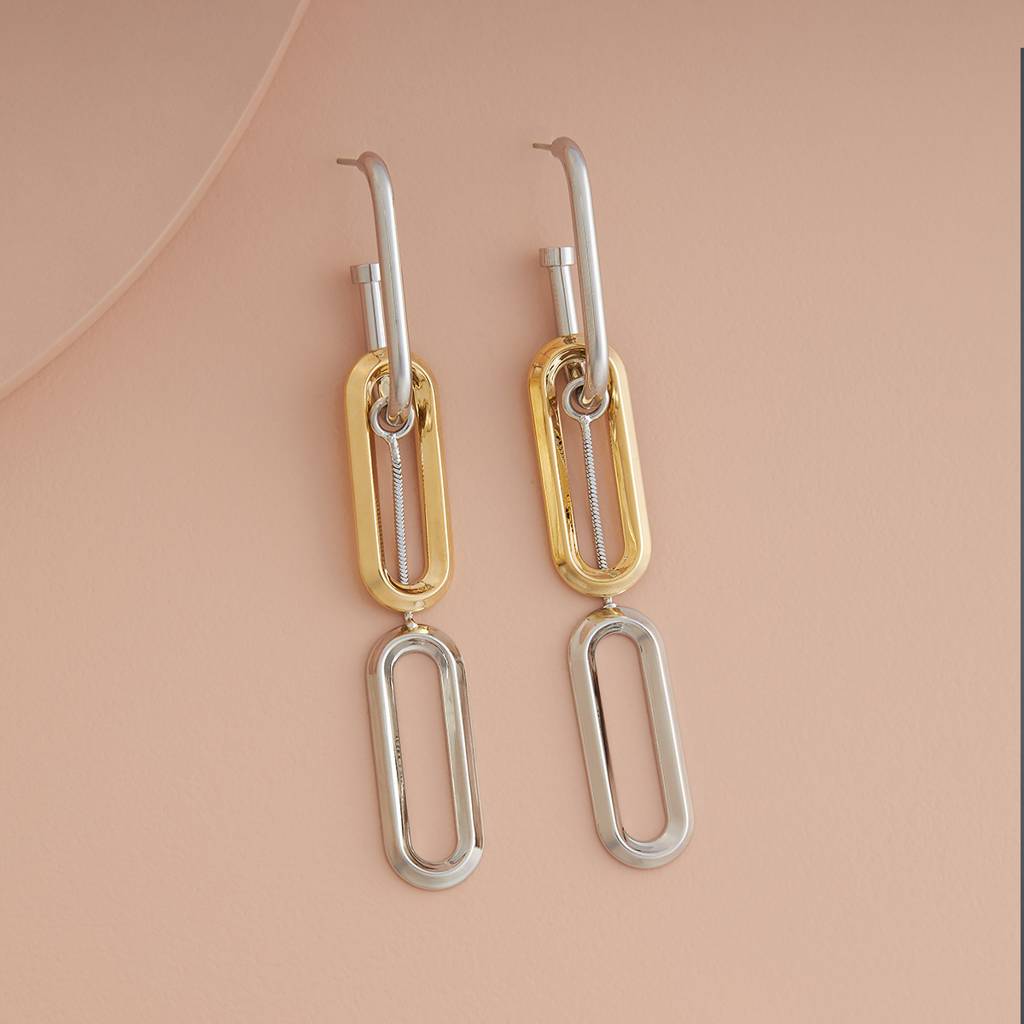 Rhodium-Gold - Plated Casual Wear Trendy Earring - 439086 : 439086