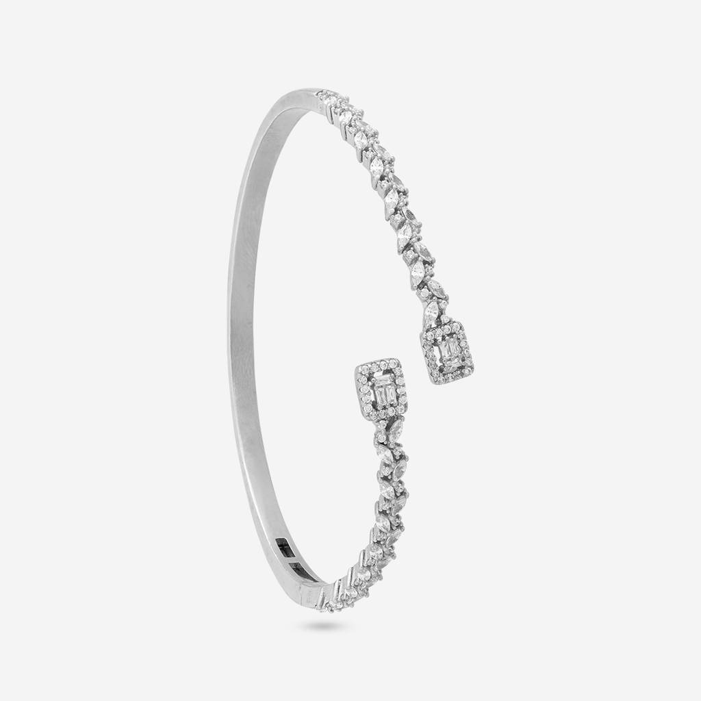 White - Plated Office Wear Silver Kada - 465925 : 465926