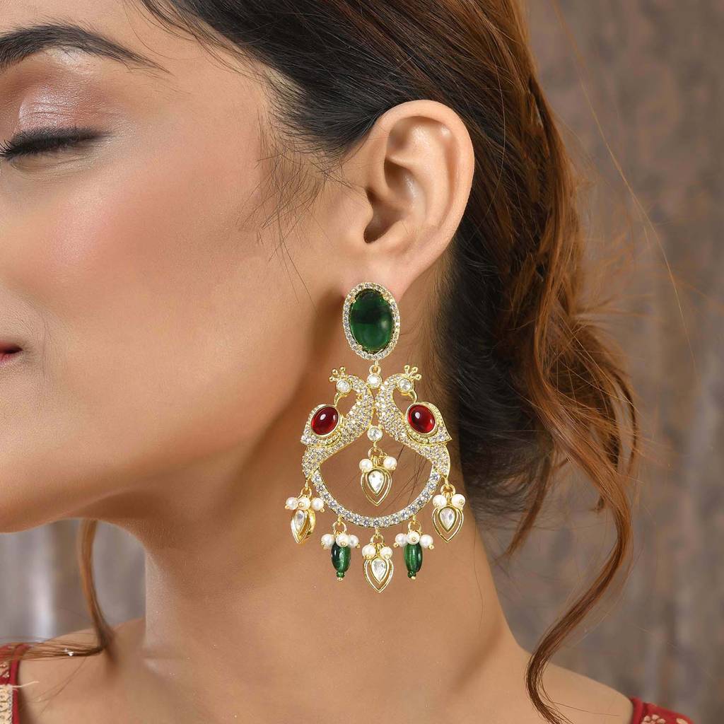 Panchhi Mayurika Chandbali Earrings : 8905124548556