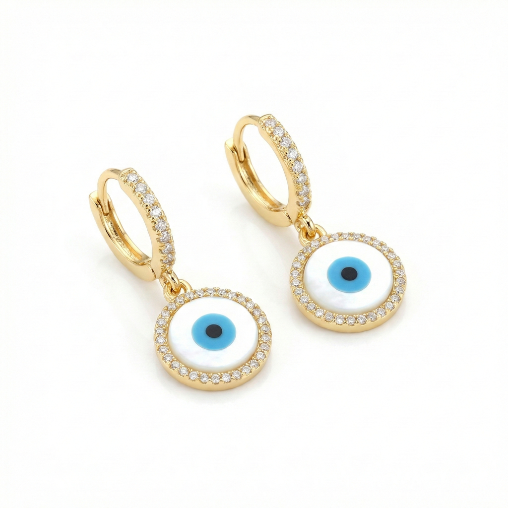 Circular Evil Eye Drop Earings : E496