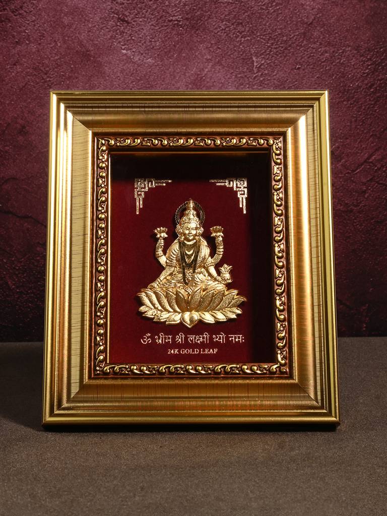 24K Gold Foil Mahalakshmi Frame | 24K Gold Foil Mahalakshmi Frame
